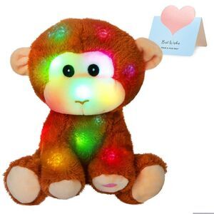 Athoinsu 11'' Light up Monkey Stuffed Animals Soft Plush Toy with LED Night Lig